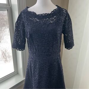 Teri Jon Blue A-line Midi Dress for Cocktail Events size 10